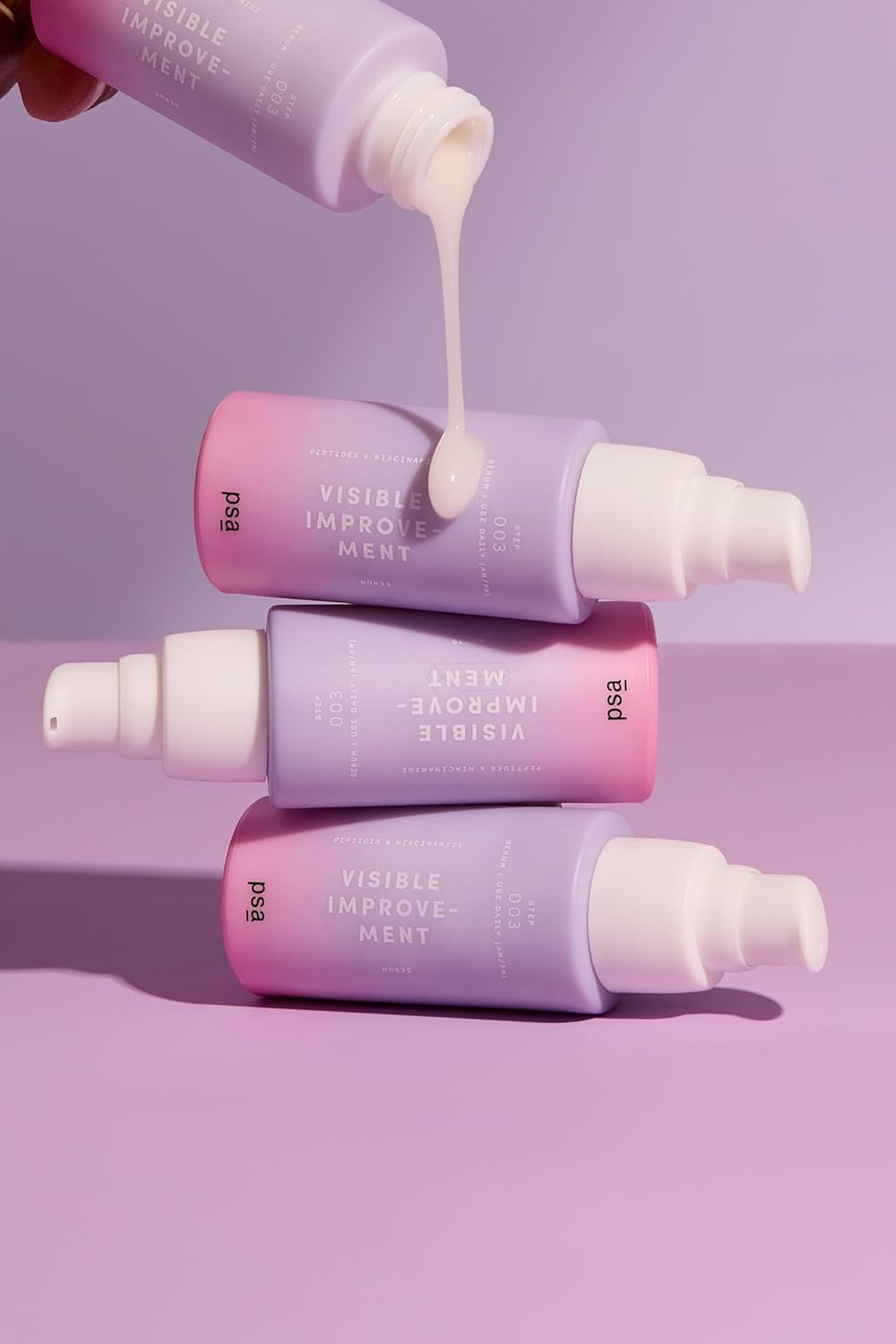 PSA - VISIBLE IMPROVEMENT Peptides & Niacinamide Serum | Beta Glucan & Panthenol, Algae Extract | Suitable for All Skin Types (1 Oz | 30 Ml)